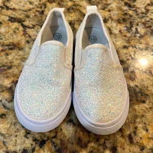 Cat and Jack White Glitter Shoes